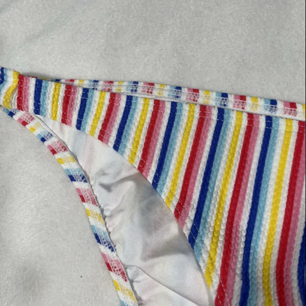 Nwt Onia [ Small ] Ashley Striped Bikini Bottom In Rainbow/White — image 6 of 8